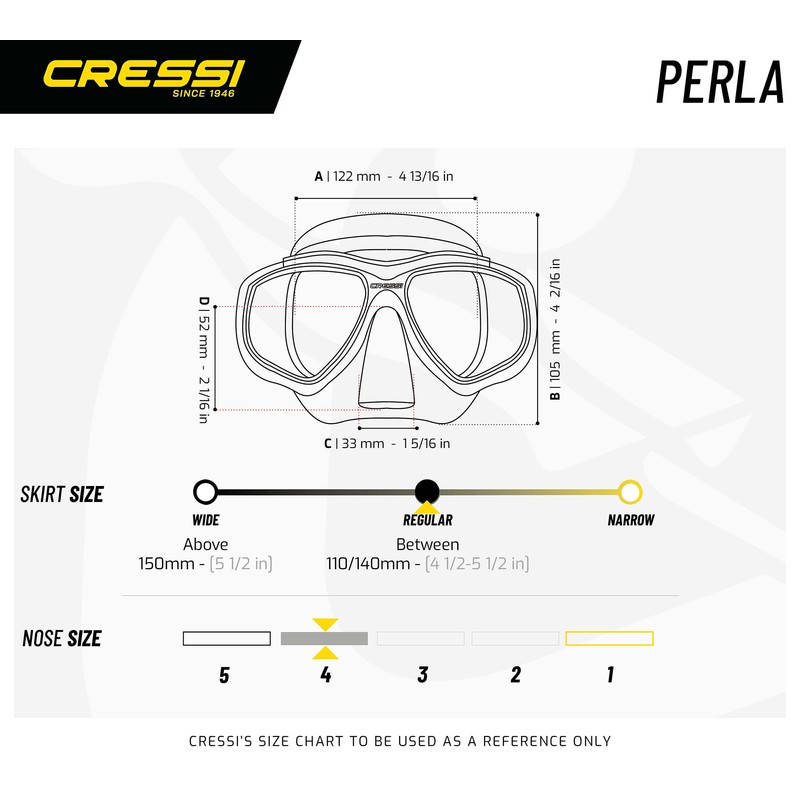 CRESSI Perla Mask Black/Blue - Unisex Perla Scuba Mask ideal
