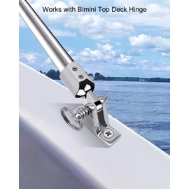 HZSIFU 2PCS 1 Inch Bimini Top Cap Fittings Eye End Caps Stainless Steel 316 External Round Tubing Boat Canopy Hardware Pop Metal Cap for 1'' Od Round Tube with L Shape Hex Key
