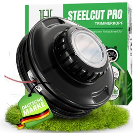 Heckenpracht® Line Head for Brush Cutter with Steel Knob Left Thread Trimmer Head with Tap & Go Function Efficient Lawn Mowing with Mowing Head for Brush Cutters - Thread Spool Including 5 Thread