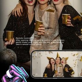 Universal Smart Ring Health Tracker, Wearable Sports Ring with Remote Camera Control, IP68 Waterproof Smart Ring with APP Control for Men and Women