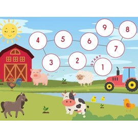 Bauernhof Belohnungssystem für Kinder, 3 Karten 15x21 cm, 70 Aufkleber 2,5 cm, Motivierende Lernhilfe