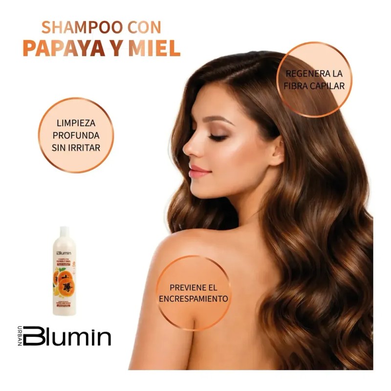 Shampoo Reparador Blumin Papaya Y Miel 1000 Ml