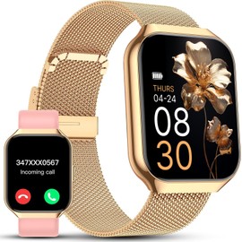 Women's Smartwatch with Phone Function 1.91 Inch Touchscreen Fitness Tracker 200+ Sports Modes IP68 Waterproof Fitness Watch with Heart Rate SpO2 Sleep Monitor Pedometer Smart Watch for iOS Android