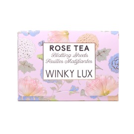 Winky Lux Rose Tea Oil Blotting Sheets – Shine Control Blotting Papers in Travel Compact, Instantly Absorb Oil & Reduce Shine Without Disturbing Makeup