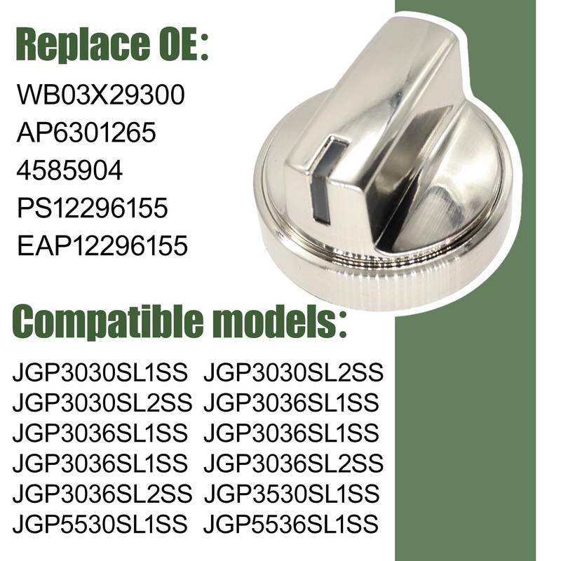 WB03X29300 for GE Gas Stove Knobs Stove Knobs Stainless Steel