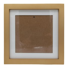 ZXT-parts 8x8 Picture Frame Wood with Mat 6x6 Opening. Tempered Glass Panel, Sturdy and not Easily Broken.Solid Wood Gold Color Frame.Wall and Table.