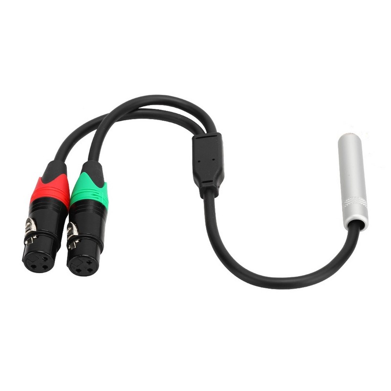 0.3M 24AWG Pure Copper Double Shield 6.35 Female to Dual