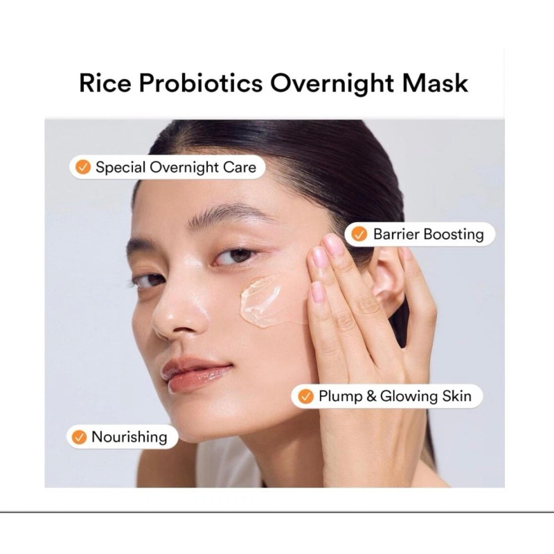 Abib Rice Probiotics Overnight Mask 2.7oz Hydrating Jelly Sleep Moisturizer