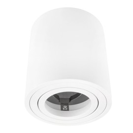 Ledvion Surface-mounted spotlight, round, GU10 socket, white, GU10, diameter 80 mm, surface-mounted spotlight, ceiling light, swivelling spotlight, ceiling light, under-unit light, surface-mounted