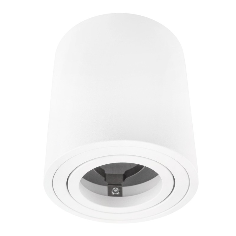 Ledvion Surface-mounted spotlight, round, GU10 socket, white, GU10, diameter 80
