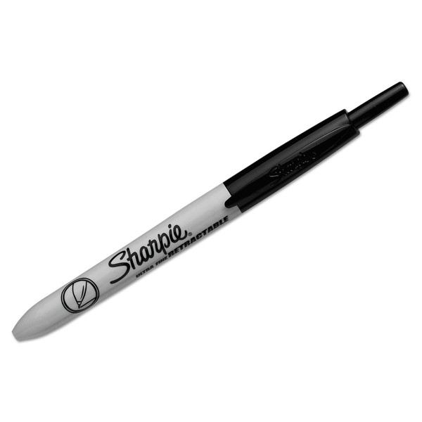 Sharpie 1735790 Retractable Permanent Marker Ultra Fine Tip Black, Box