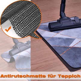 LUSEE Non-Slip Mat for Carpet, 160 x 220 cm, Non-Slip Carpet Underlay, Breathable, Can Be Cut to Size & Waterproof, Non-Slip Underlay as Floor Protection for Parquet, Laminate and Tiles, Black