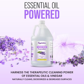 Crystalino Lavender Essential Oil Cleaning Vinegar for Home (1 Gallon) 6% Non-Toxic Distilled White, Vinegar for Cleaning Purpose, Vinagre Blanco, Vinger (128 Fl Oz (Pack of 1), Lavender)