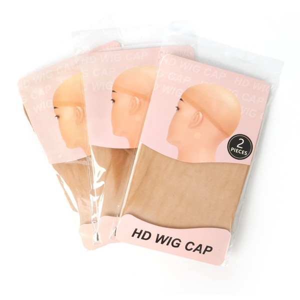 Wig Caps for Women HD Wig Cap for Lace Front Wig Bald Cap for Wigs Stocking Caps for Wigs (6pcs)