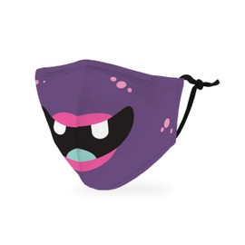 Weddingstar Kid's Washable Cloth Face Mask Reusable and Adjustable Protective Fabric Face Cover w/Dust Filter Pocket - Little Purple Monster