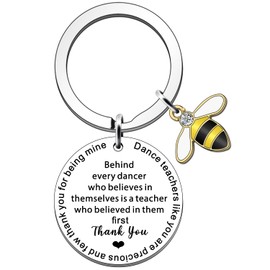 JETTOP Dance Teacher Gifts for Women Men Thank You Gifts for Dance Teacher Keyring Behind Every Dancer