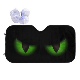 Green Evil Eyes Windshield Sunshade for Car SUV Truck Foldable Uv Ray Reflector Front Window Sun Shade Visor Shield Cover