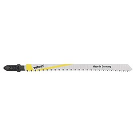 wolfcraft 2 Jigsaw Blades HCS, T-Shank I 2324000 I for Clean Cuts in Kitchen Worktops 30-60 mm I Made in Germany