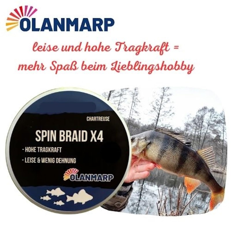 Olanmarp Spin Braid X Colour Chartreuse - Braided Fishing Line,