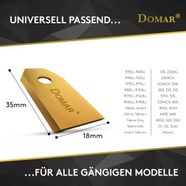 Domar – Pack of 30 Robotic Lawnmower Replacement Blades – Titanium Blade + Screws for Husqvarna Autmower Gardena Yardforce Lawn Mower – Robot Replacement Blades, titanium