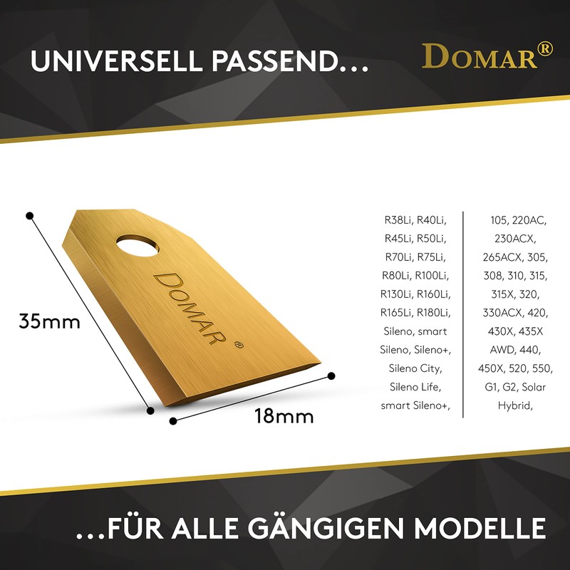 Domar – Pack of 30 Robotic Lawnmower Replacement Blades –