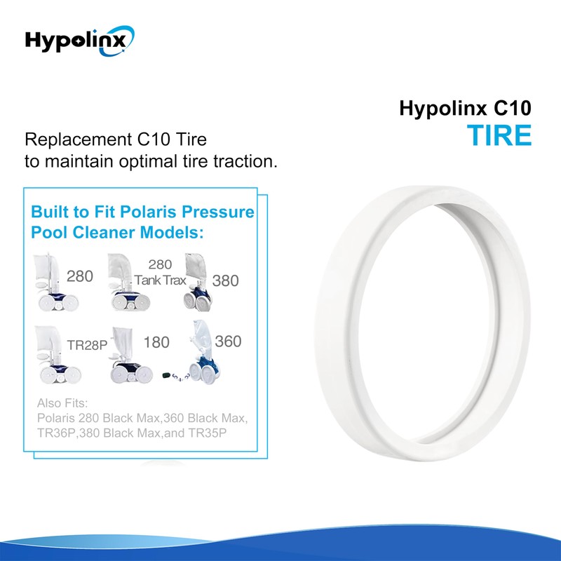 Hypolinx Polaris-Compatible Pool Cleaner C10 Replacement Tire Parts for Polaris