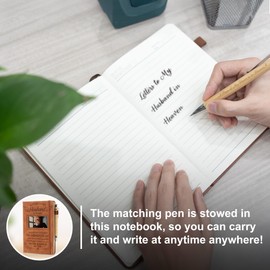 EliteSign Letters To My Daughter in Heaven Leather Journal 200 Pages Notebook Photo Window in Cover, Memorial Pocket Hug Keychain, Angel Baby Child Loss Bereavement Gifts for Parent