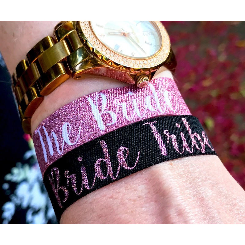BRIDE TRIBE 'ROSE GOLD' Hen Party Wristbands (Pack of 10)
