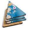 4 x Triangle Coasters - Japan World Map Flag Cork