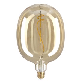 Oversized Edison LED Light Huge Bulb Vintage Ellipse 170 5W Equivalent 40W - Dimmable 2200K Warm Glow - 300 Lumens - E26 Base - Large Filament Decorative Bulbs for Home Decor 360° Beam Amber Glass