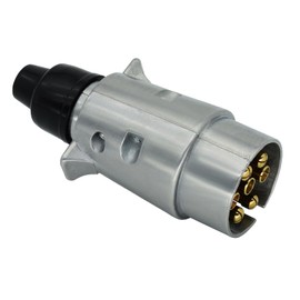 AUTOXBERT 7 Pin Trailer Plug, 12V Waterproof Metal Trailer Plug Connector for Car Europe Caravans RV Tractor Vans Lorry Trailers