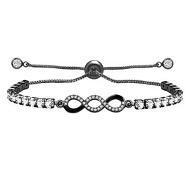 Uloveido Women's Infinity Symbol Bracelet, Stylish and Meaningful Accessory for Graduation, Professional Success, or Mother-Daughter Bonding YA4846 (Black)