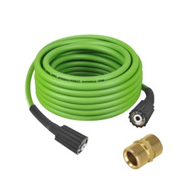 Universal Pressure Washer Hose for Greenworks Power Washer 3300 PSI ，Replacement 5200402 for Greenworks Ryobi Electric Power Wash Hose with M22/14 Fittings (35 FT Green)