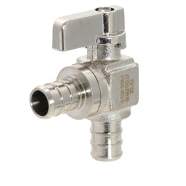XFITTING Barb Crimp 1/2 Inch Pex Mini Angle Ball Valve, Full Port, 1/4 Turn, Brass, 24-1-2=2X, 2 Pieces
