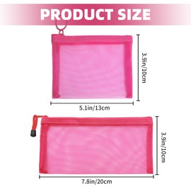 Gallipower 10 Pcs Zipper Mesh Bags Multipurpose Mesh Cosmetic Bag Makeup Travel Key Cases for Purse