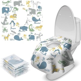 Toilet Seat Covers Disposable, 20 Pcs  Waterproof Toilet Cover for  Adults, Portable Individually Wrapped Travel Essential  Potty , Public Restroom, Airplane, Trip - Color: Animals