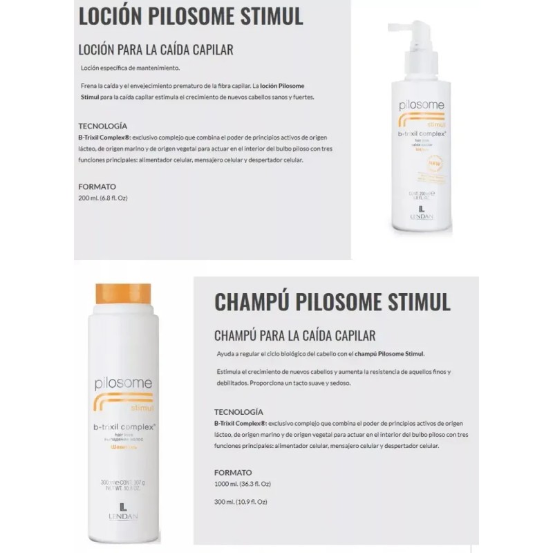 Kit Anticaída Lendan Pilosome Shampoo + Loción Resistencia