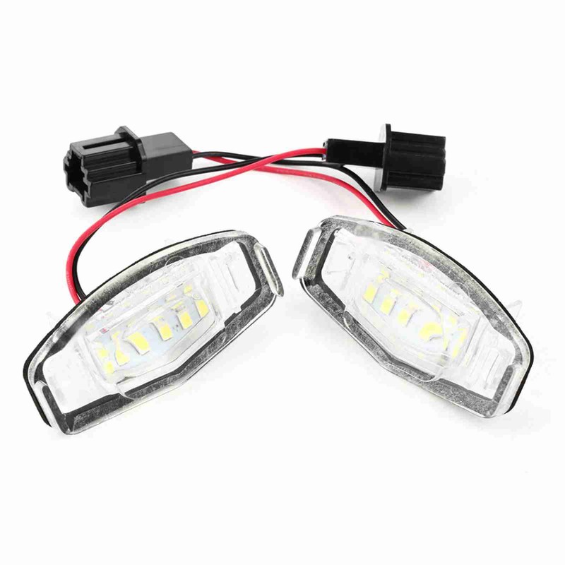 Pair of LED License Plate Lamp White Light 34100S0A013 Fit