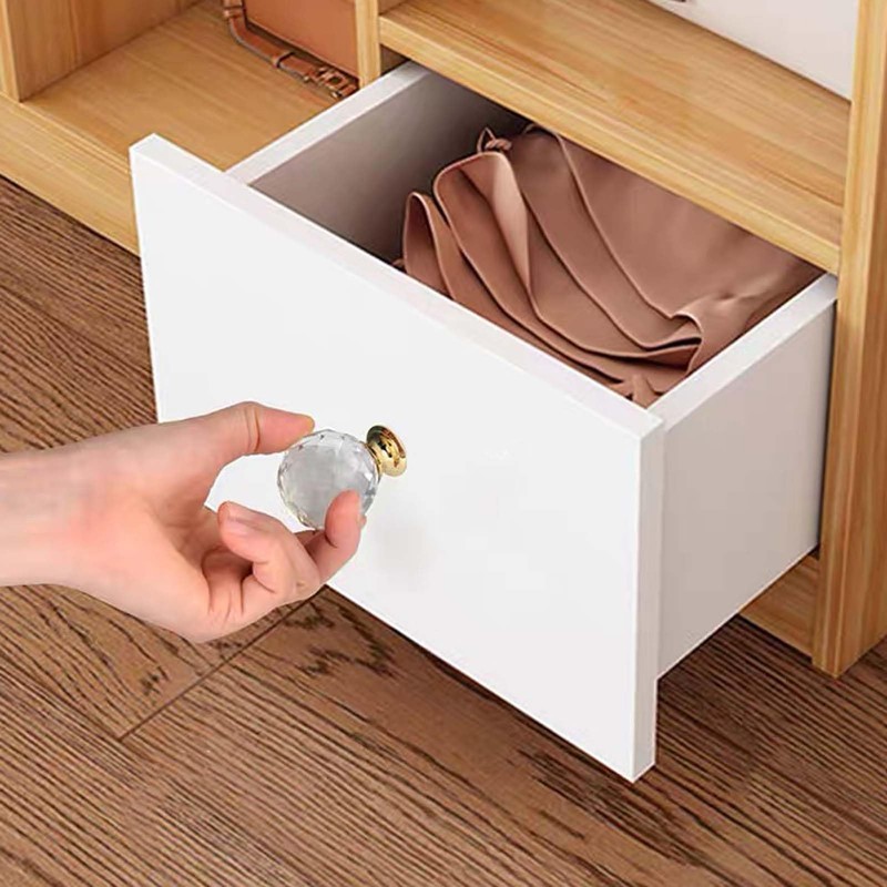 Lansonee 2 Pcs Crystal Door Knobs,Drawer Carbinet Door Handle Puller