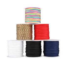 Nylon String for Bracelets, 6 Rolls 270 Yards 0.8 mm Beading Cord for Kumihimo, Blinds String, Braided Bracelets, Chinese Knot, Wind Chime, Jewelry Making
