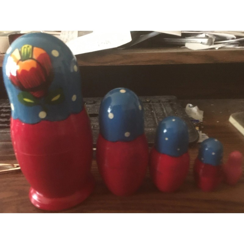 Unbranded Superb TRADITIONAL RUSSIAN NESTING DOLL 5 PCS LARGE 6.0*