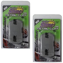 Magna Shine Medium Duty Clay Bar 2 Pack – 200g Large Size Detailing Clay for Car Paint, Glass, Plastic, Metal – Removes Contaminants, Tree Sap & Fallout