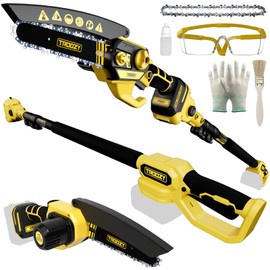 TROOZY Cordless Pole Saw & Mini Chainsaw 2-in-1, 6-inch Brushless Electric Tree Trimmer, 9ft Telescopic Pole, for Outdoors Pruning & Wood Cutting, Compatible with Makita Battery(Battery NOT Included)