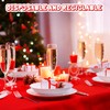 Amylove 12 Pcs Christmas Plastic Tablecloth 84 Inch Round Disposable