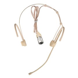 XGWTH Foldable Headset Microphone Condenser Omnidirectional Double Over Ear Earset Headworn Mic Compatible with Audio-Technica Wireless System Bodypack Transmitter with 1.2m Cable Hirose 4 Pin Plug