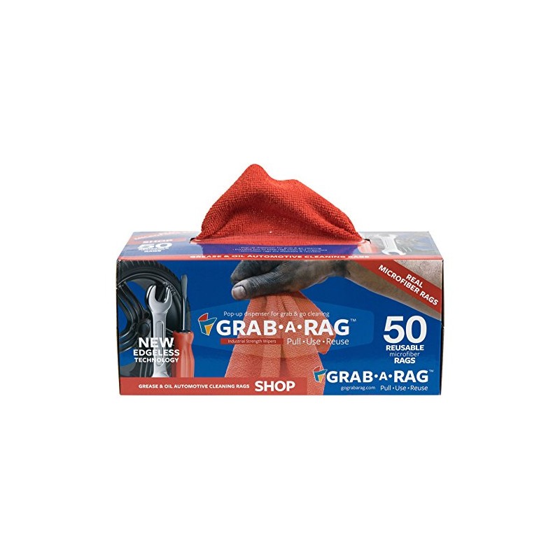 Grab a Rag R-004011 Red 12x12 Microfiber Shop Towel, 50
