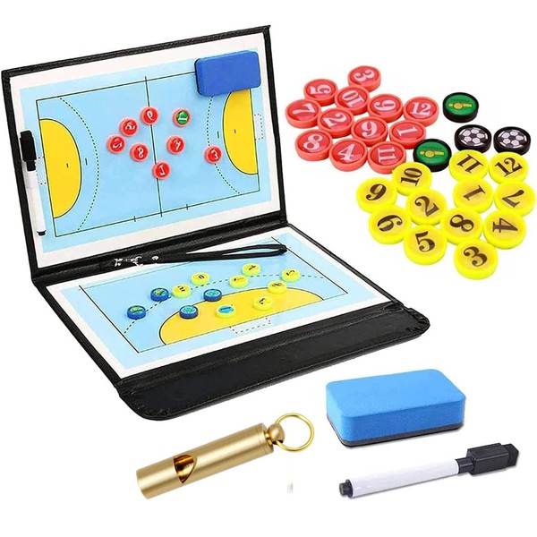 NiC IS COCNG Handball Tactic Board, Handball Tactic Board, Folding Handball Folding, Tactical Dashboard with Magnets, Board Marker