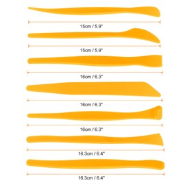 sourcing map 7pcs Plastic Clay Tools Double-Headed Crafts Modeling Kit Clay Sculpting Tools Pottery Carving for Shaping Cutting Decoration Embossing Yellow