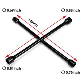 Torin TRX31101-14F - Llave universal de 4 vías de 4 vías de alta resistencia, color negro
