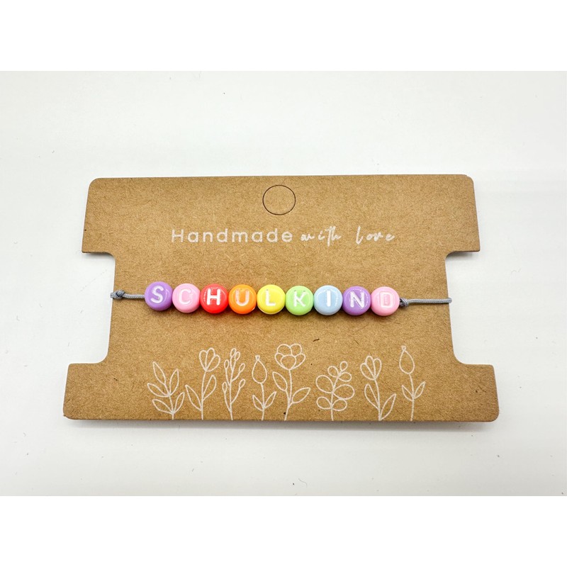 Schulkind Armband Geschenk Mädchen Junge Einschulung Perlenarmband Schultüte erste Klasse